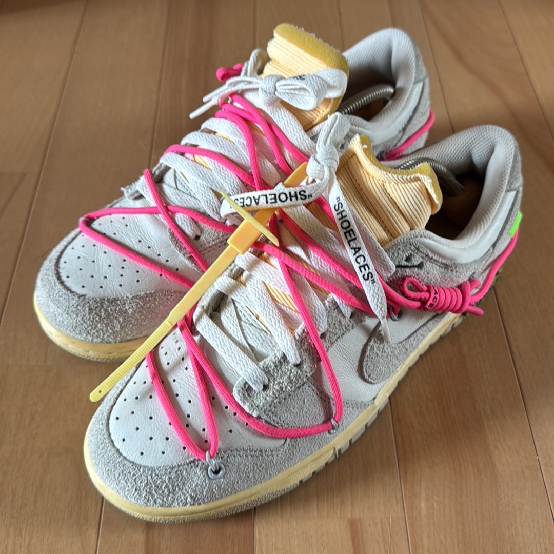 Off-White × Nike Dunk Low "Sail/Neutral Gray/Hyper Pink"