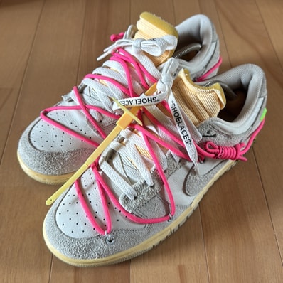 Off-White × Nike Dunk Low "Sail/Neutral Gray/Hyper Pink"