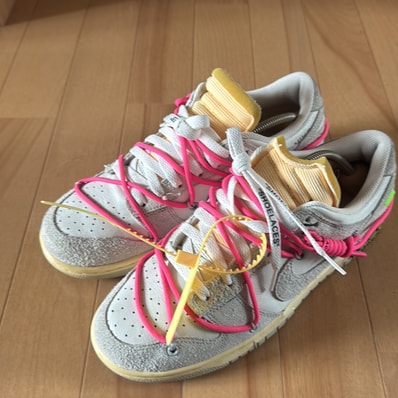 Off-White × Nike Dunk Low "Sail/Neutral Gray/Hyper Pink"