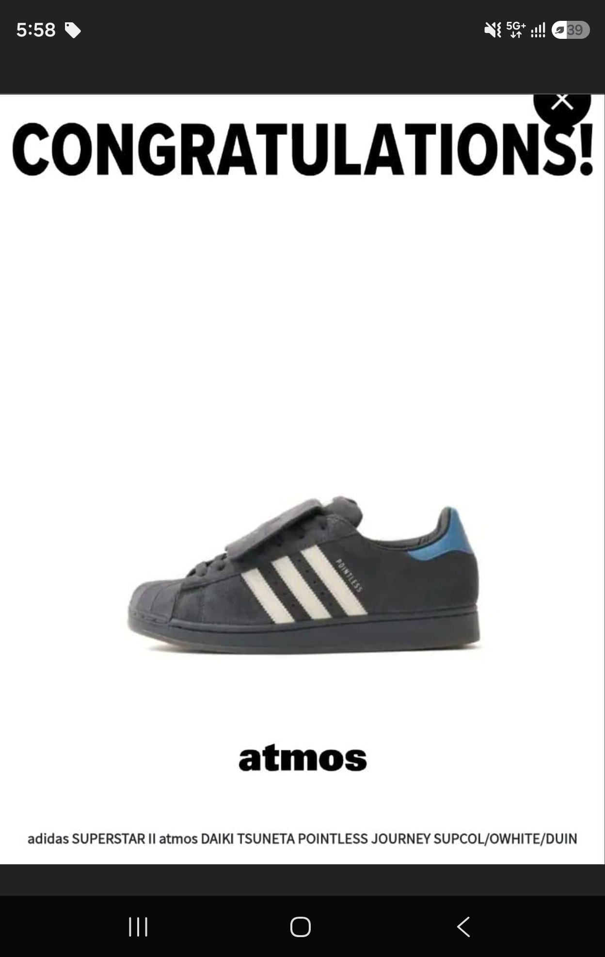atmos × POINTLESS JOURNEY (King Gnu Daiki Tsuneta) × Superstar 2 "DGH Solid Grey"