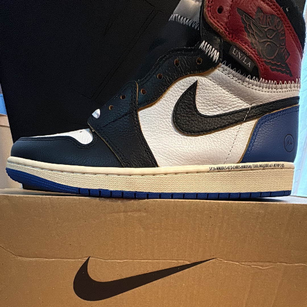 fragment design × UNION × Nike Air Jordan 1 High OG "Black/Varsity Red"