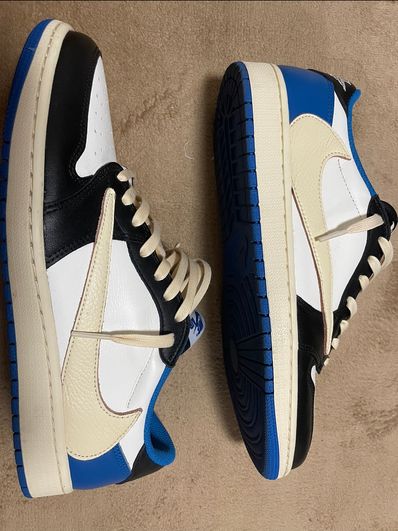 Travis Scott × fragment design × Nike Air Jordan 1 Low OG SP "Military Blue"