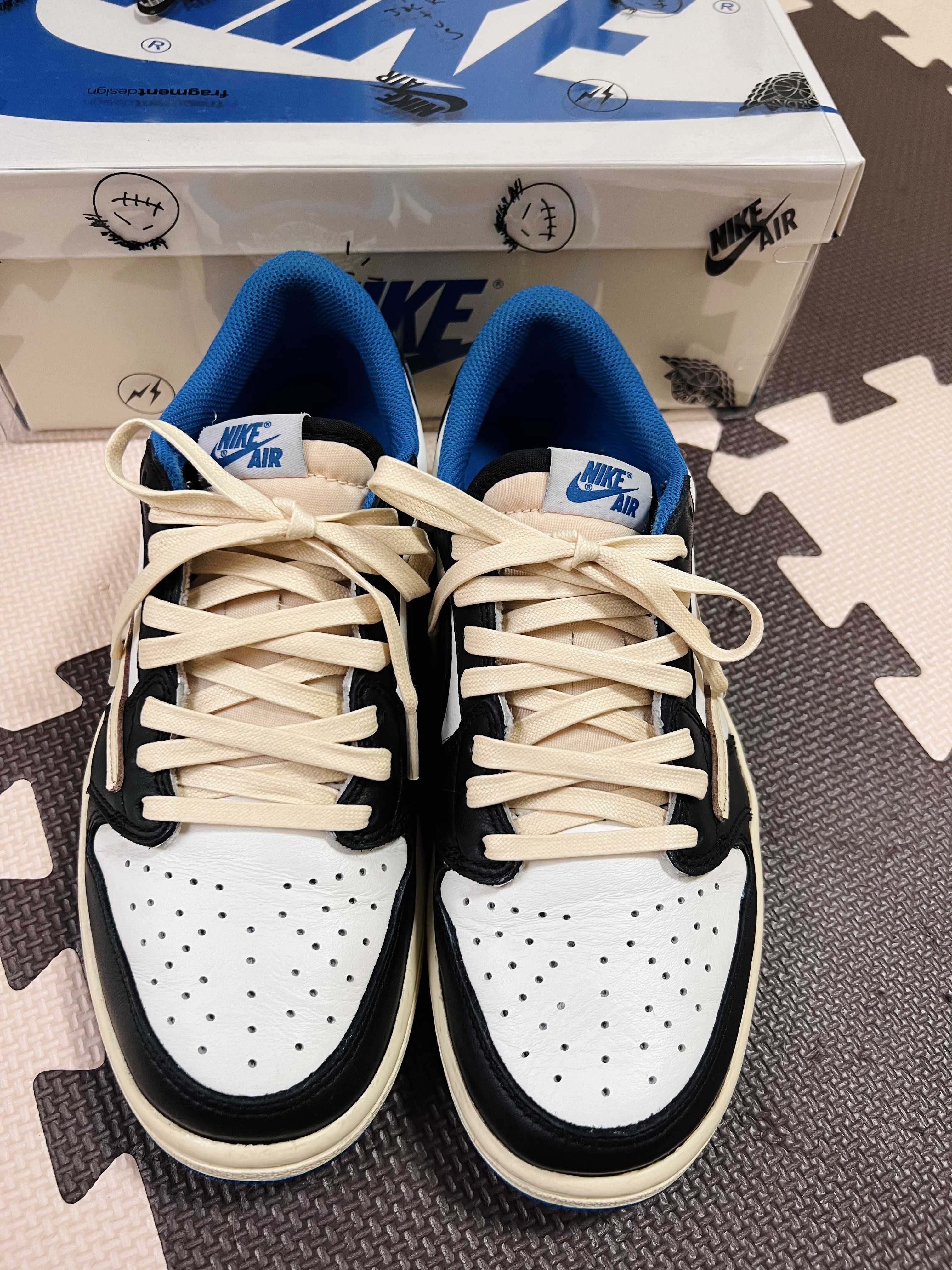 Travis Scott × fragment design × Nike Air Jordan 1 Low OG SP "Military Blue"