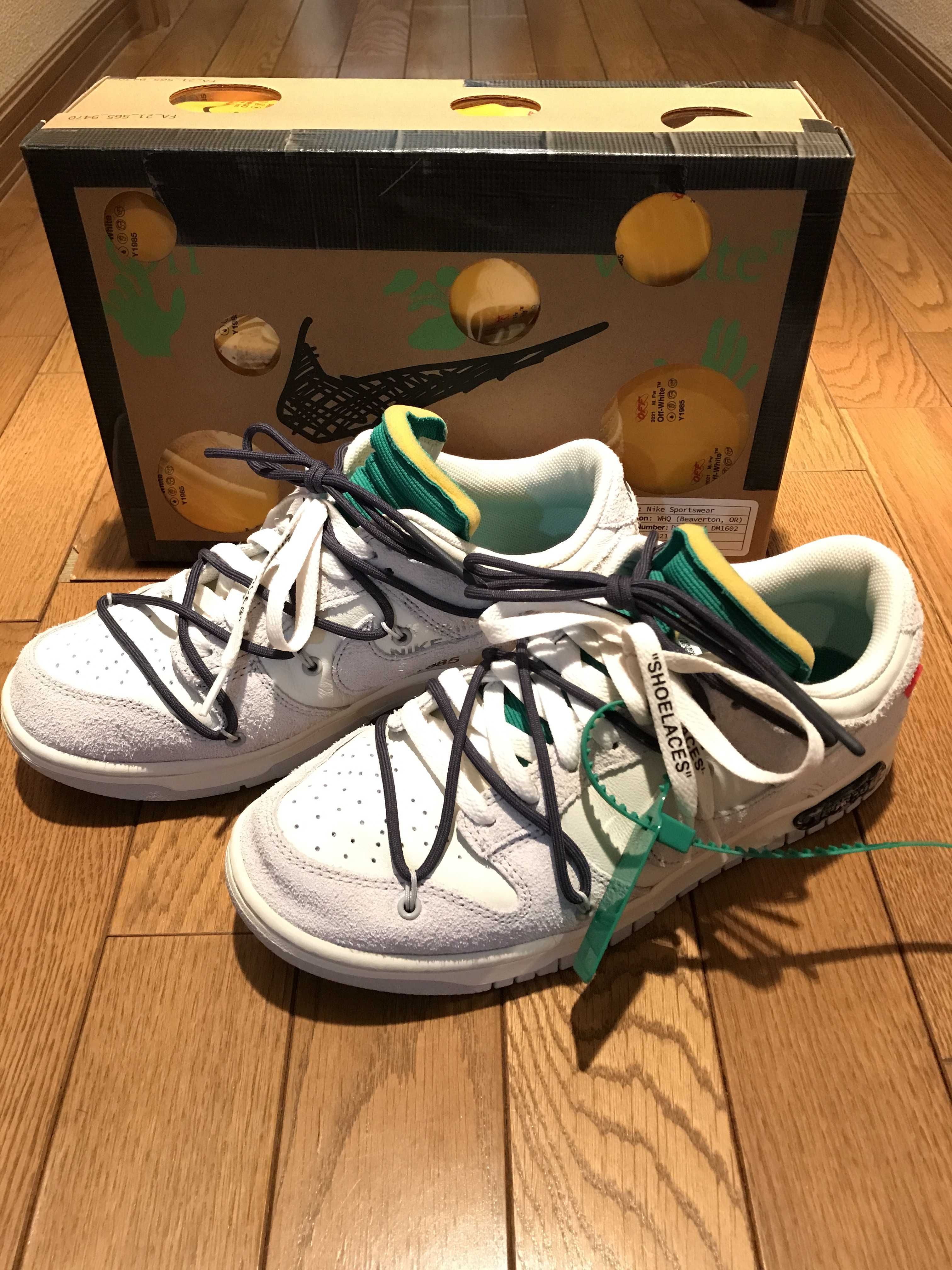 Off-White × Nike Dunk Low "Sail/Neutral Grey/Gridiron"