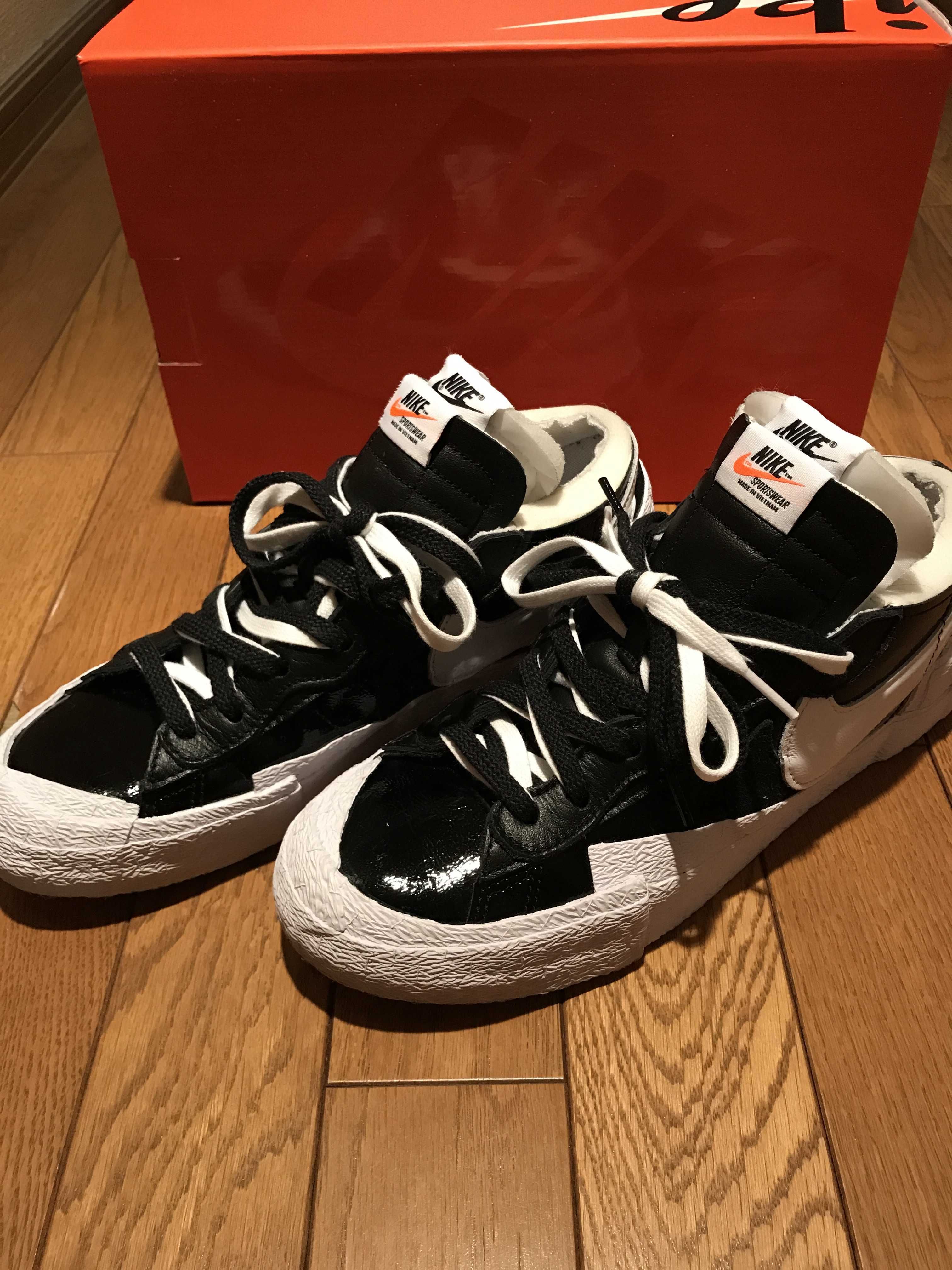 sacai × Nike Blazer Low "Black Patent Leather"