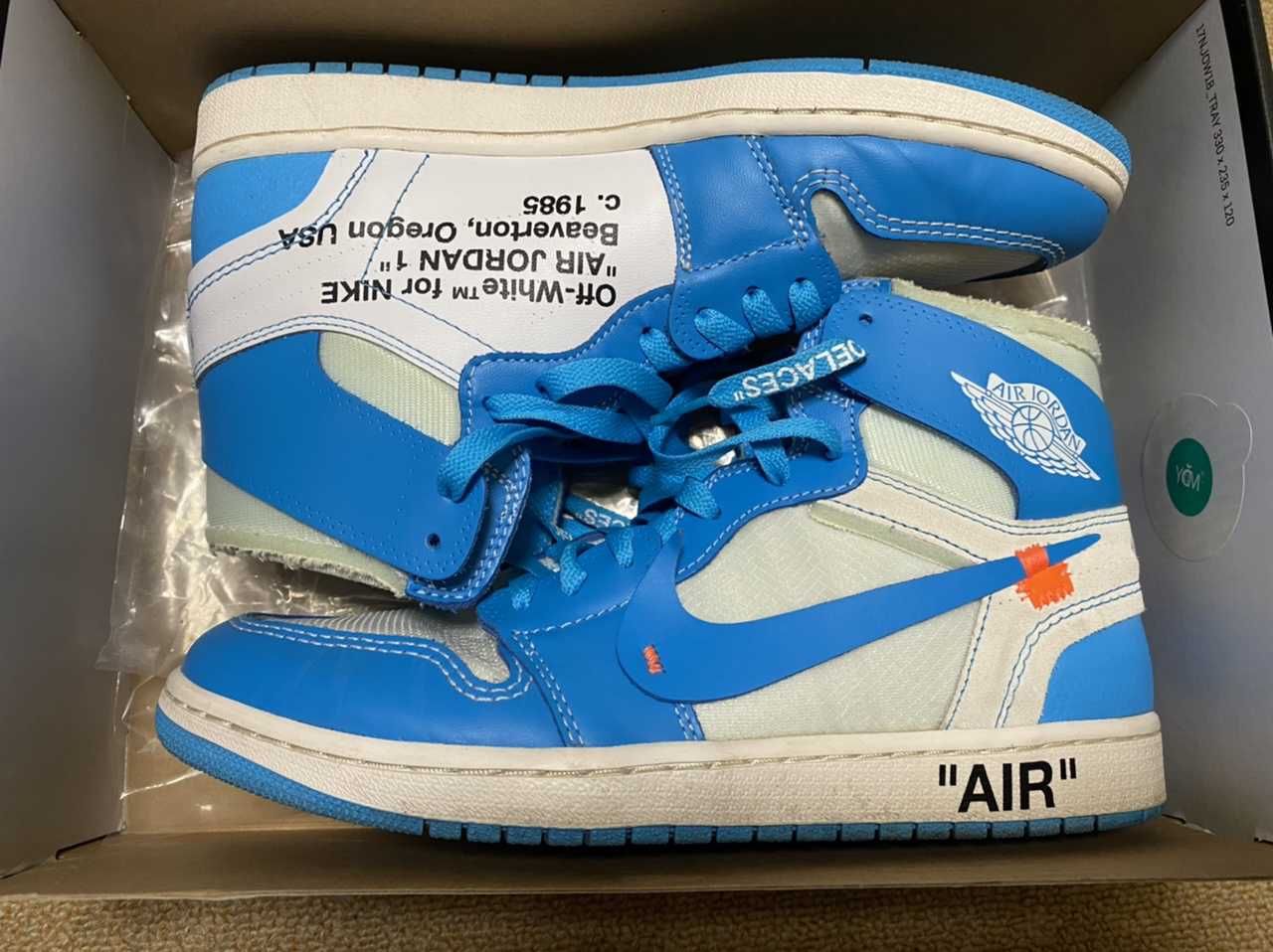 Off-White × Nike Air Jordan 1 High UNC "White/Dark Powder Blue"
