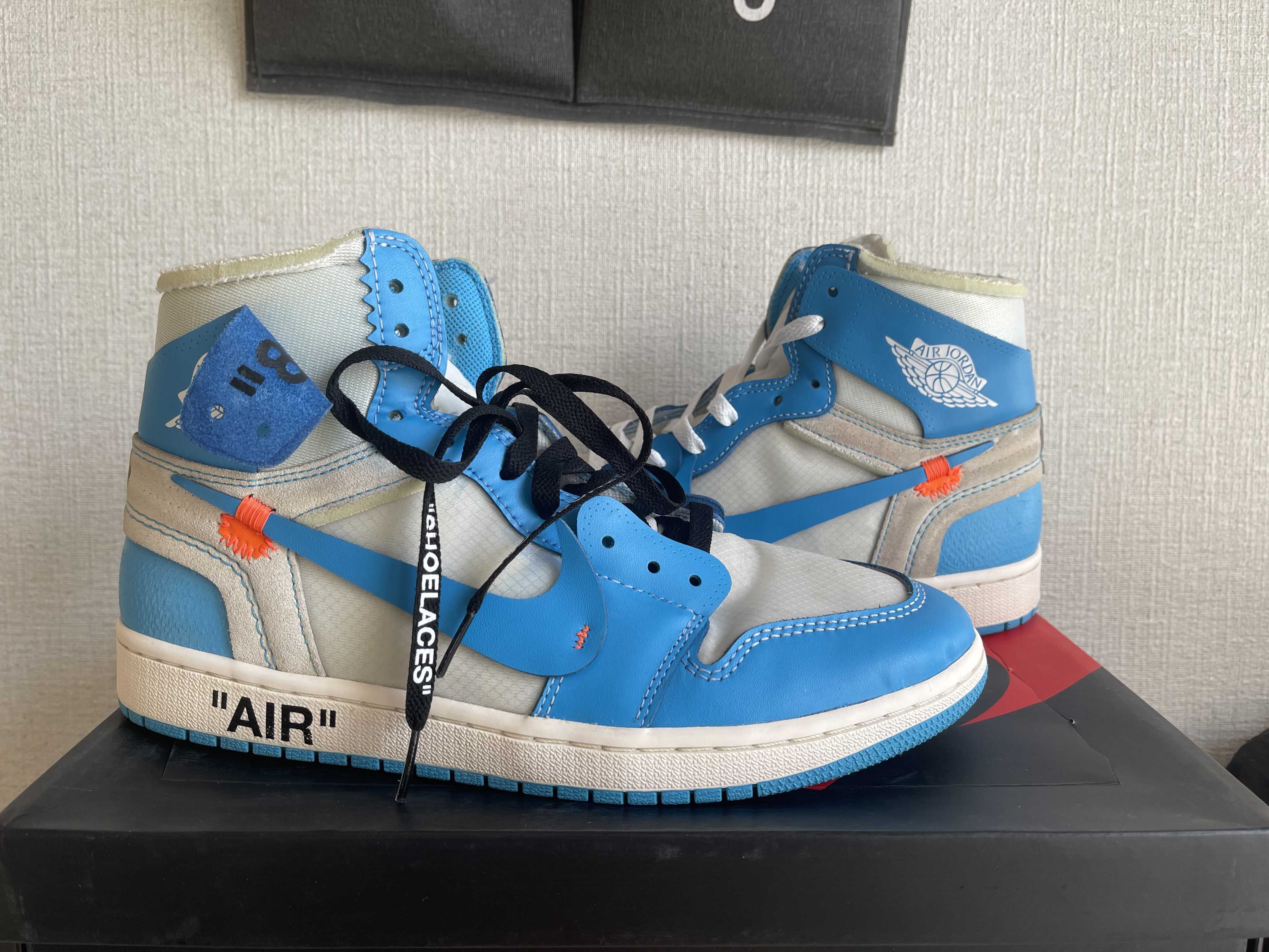 Off-White × Nike Air Jordan 1 High UNC "White/Dark Powder Blue"