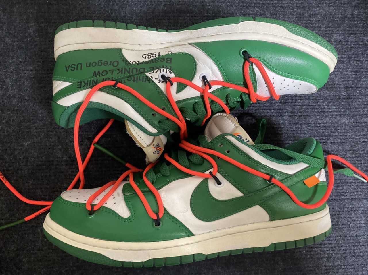 Off-White × Nike Dunk Low "White/Pine Green"