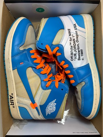 Off-White × Nike Air Jordan 1 High UNC "White/Dark Powder Blue"