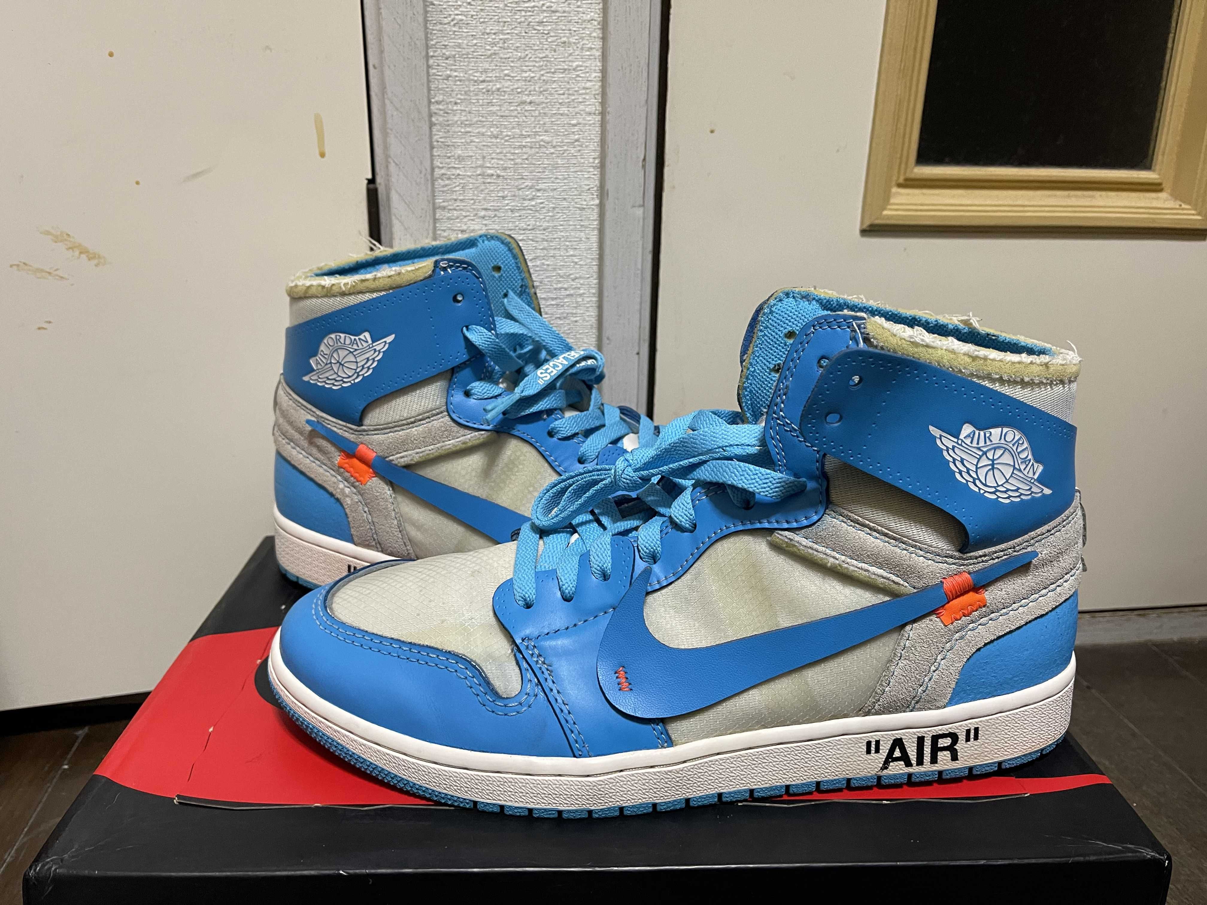 Off-White × Nike Air Jordan 1 High UNC "White/Dark Powder Blue"