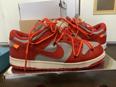 Off-White × Nike Dunk Low "University Red/Wolf Grey"