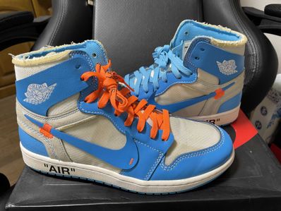 Off-White × Nike Air Jordan 1 High UNC "White/Dark Powder Blue"