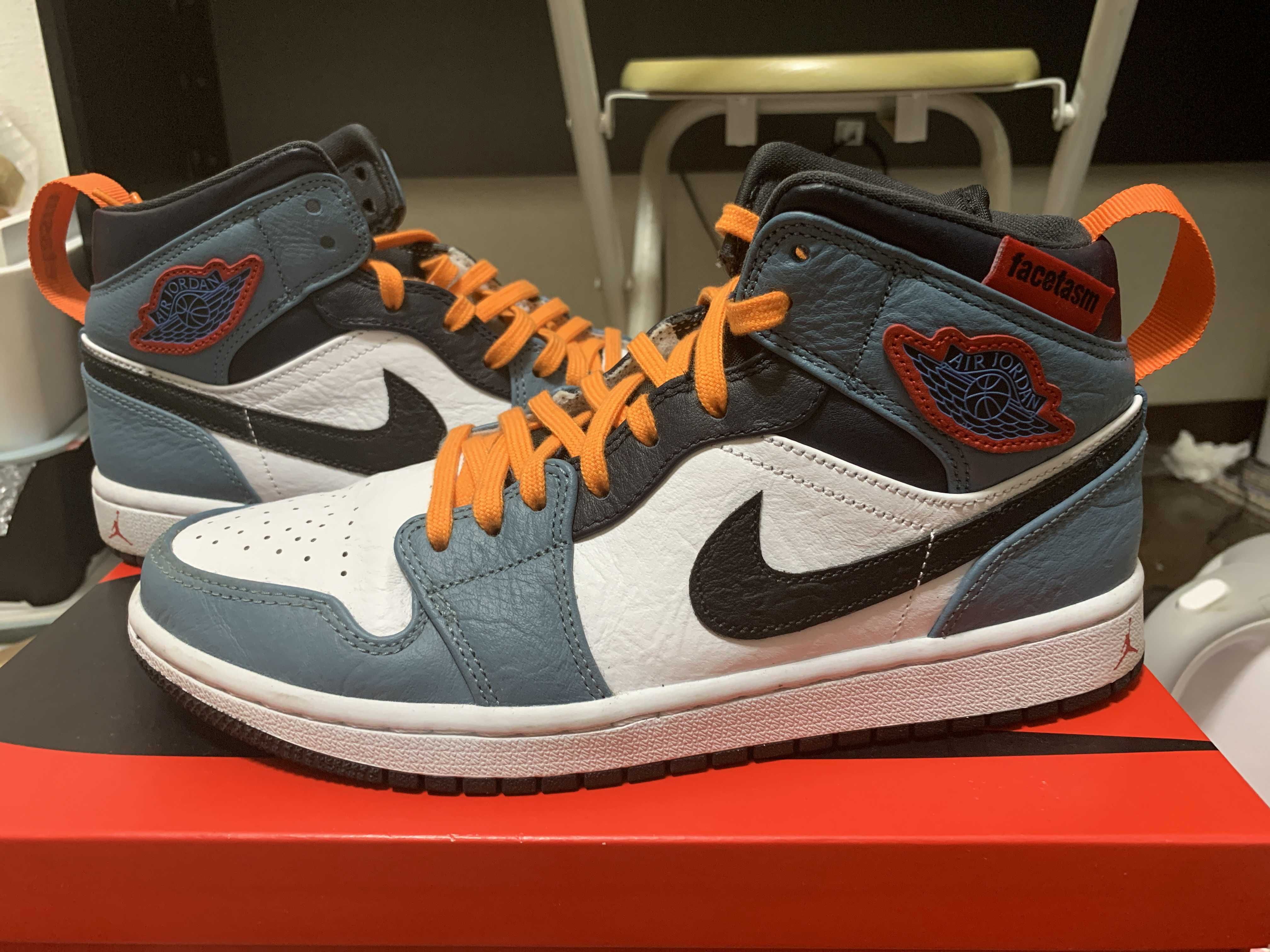 FACETASM × Nike Air Jordan 1 Mid "White/Navy"