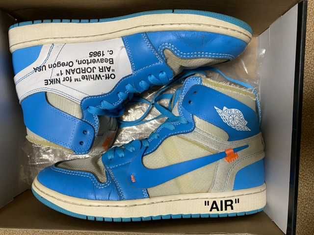 Off-White × Nike Air Jordan 1 High UNC "White/Dark Powder Blue"