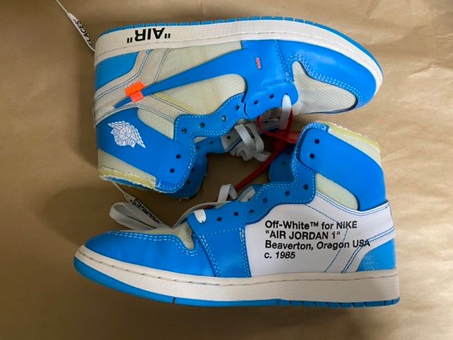 Off-White × Nike Air Jordan 1 High UNC "White/Dark Powder Blue"