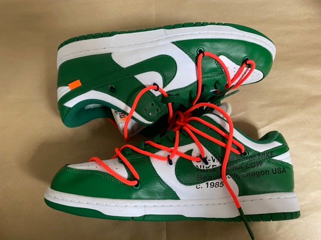 Off-White × Nike Dunk Low "White/Pine Green"