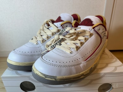 Off-White × Nike Air Jordan 2 Low "White and Varsity Red"
