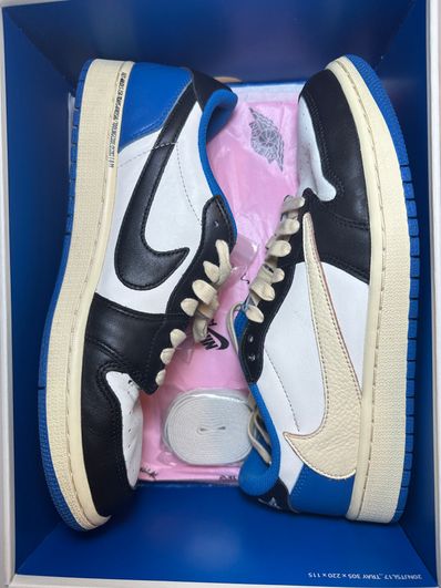 Travis Scott × fragment design × Nike Air Jordan 1 Low OG SP "Military Blue"