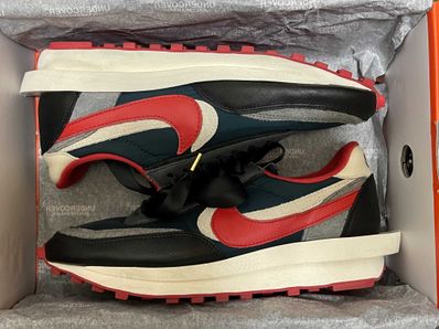 UNDERCOVER × sacai × Nike LD Waffle "Midnight Spruce/Pale Ivory-Dark Grey-University Red"