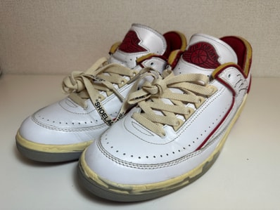 Off-White × Nike Air Jordan 2 Low "White and Varsity Red"