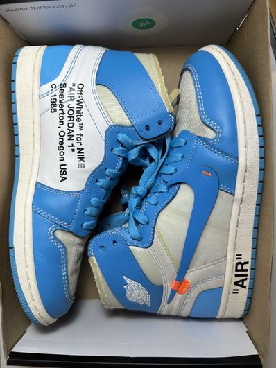 Off-White × Nike Air Jordan 1 High UNC "White/Dark Powder Blue"