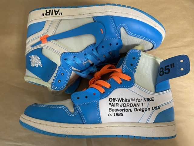 Off-White × Nike Air Jordan 1 High UNC "White/Dark Powder Blue"