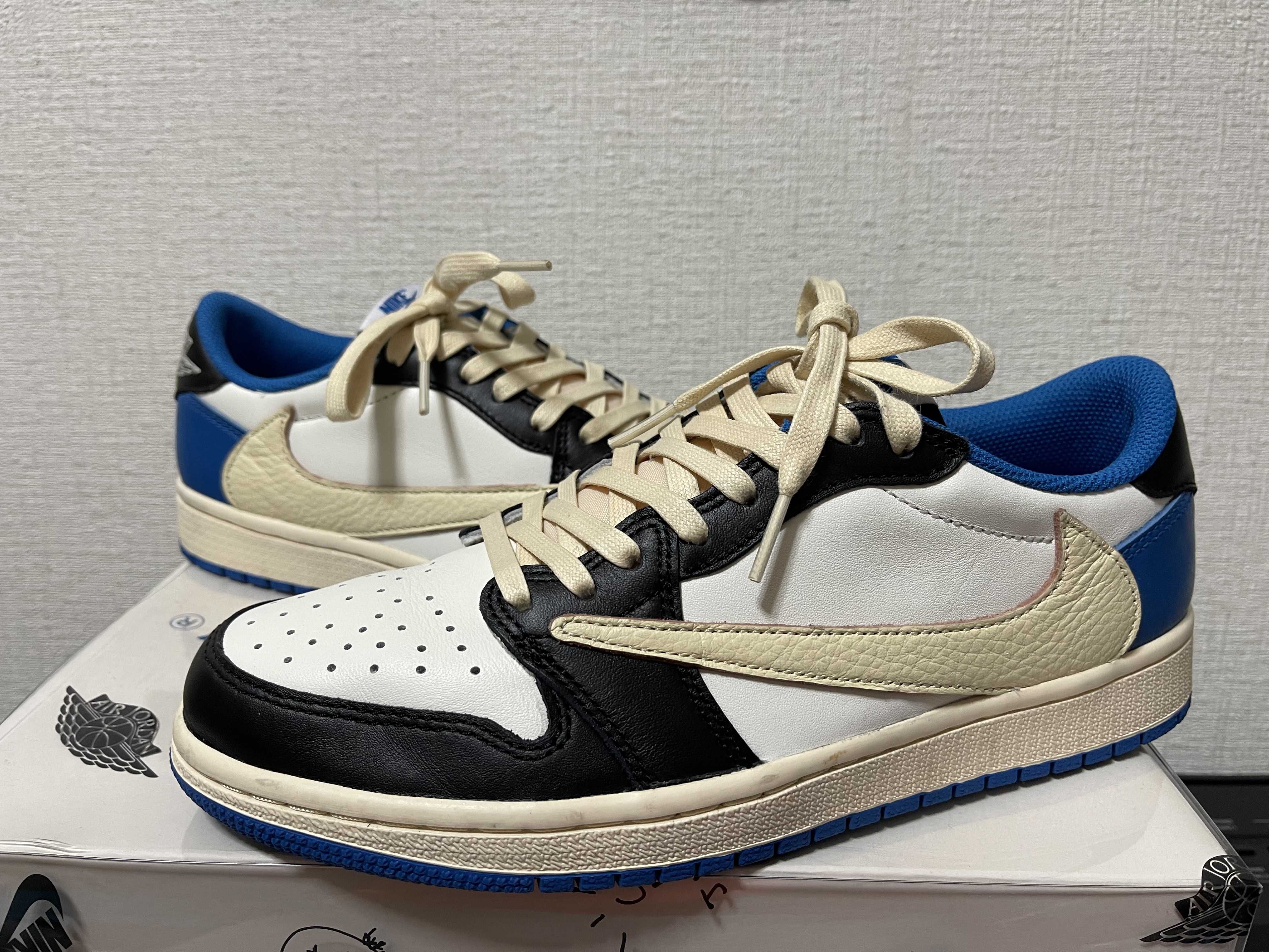 Travis Scott × fragment design × Nike Air Jordan 1 Low OG SP "Military Blue"