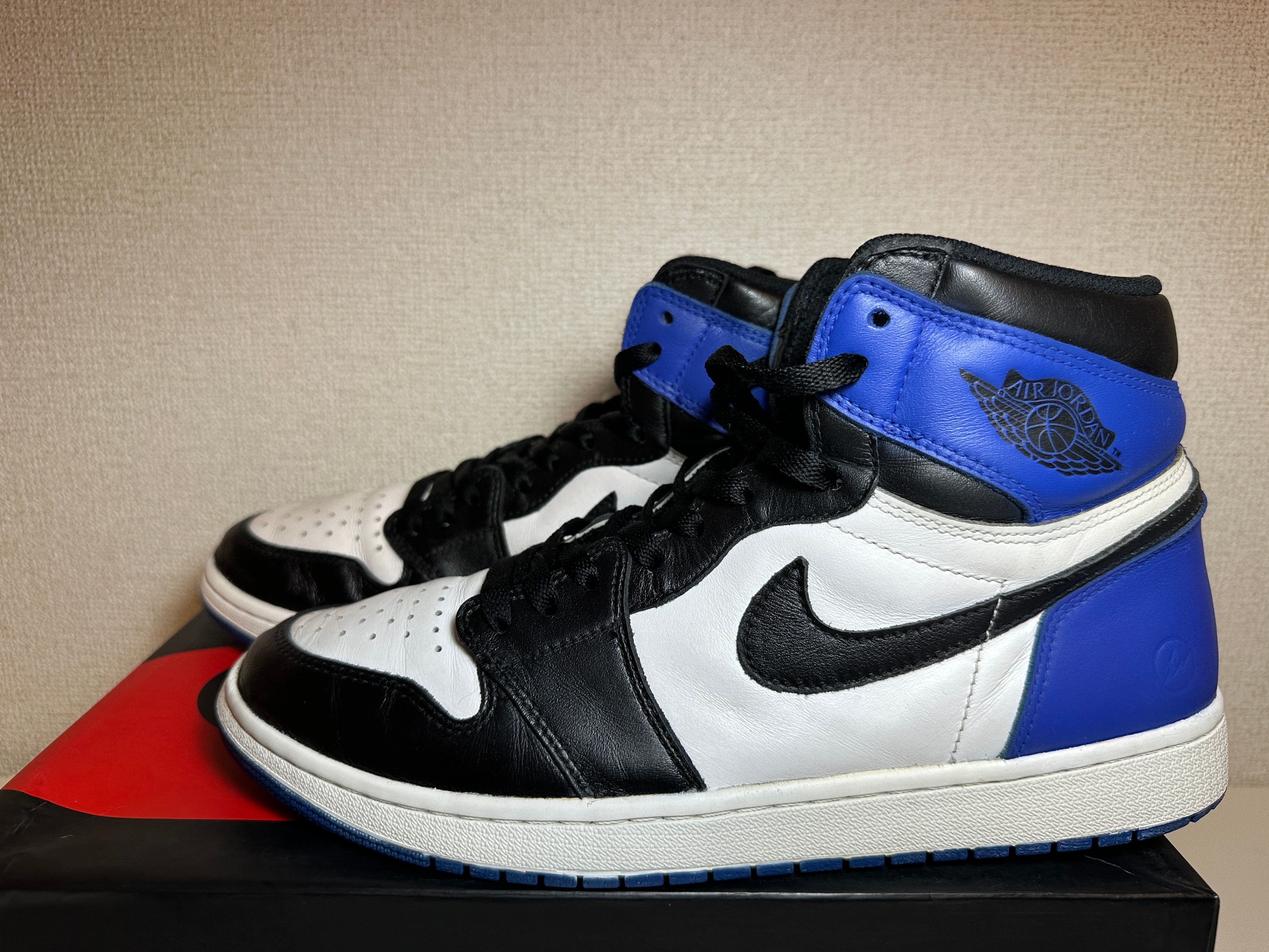 fragment design × Nike Air Jordan 1 Retro High OG "Black/Sport Royal/White"