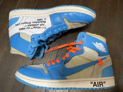 Off-White × Nike Air Jordan 1 High UNC "White/Dark Powder Blue"