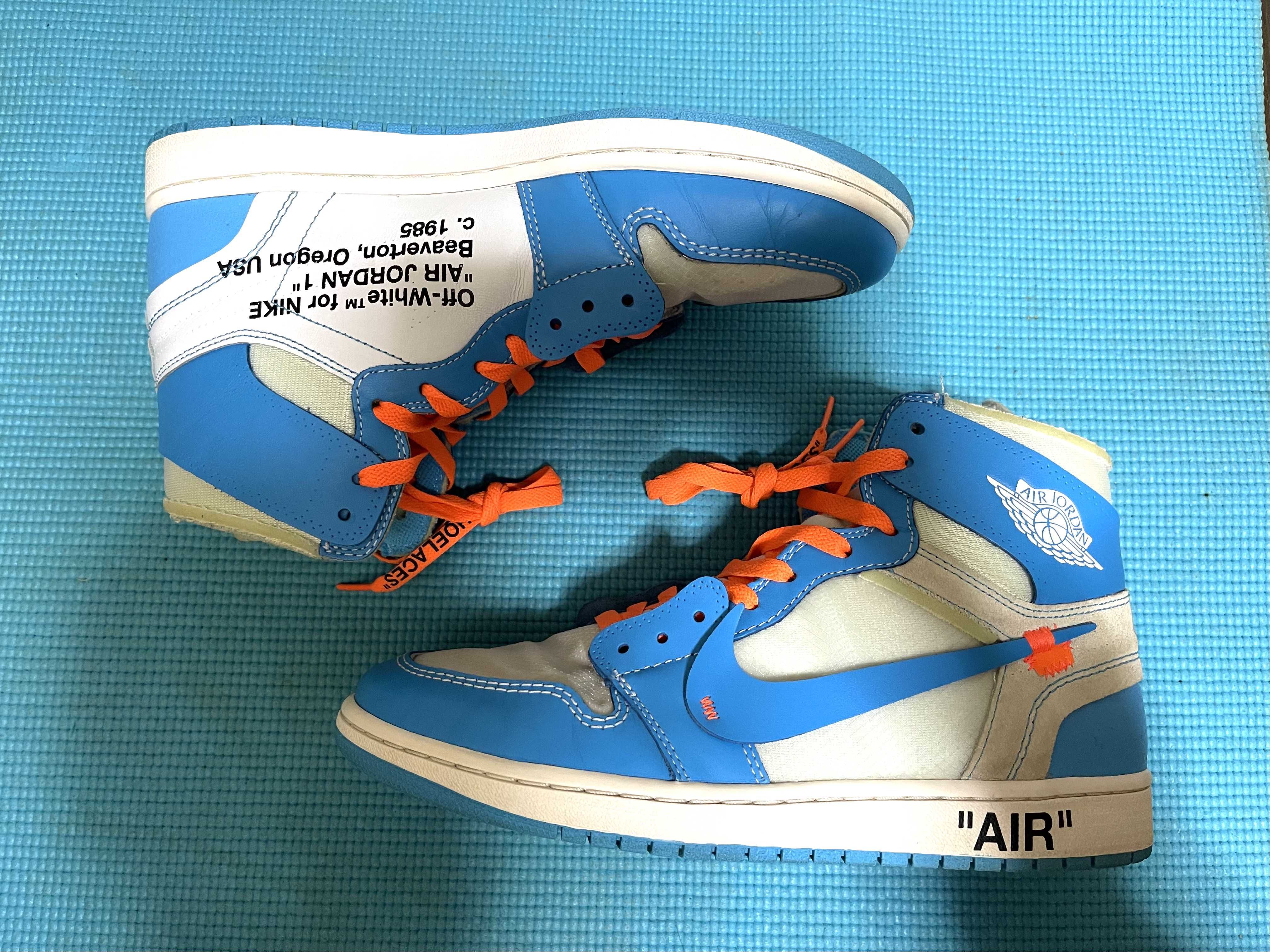 Off-White × Nike Air Jordan 1 High UNC "White/Dark Powder Blue"