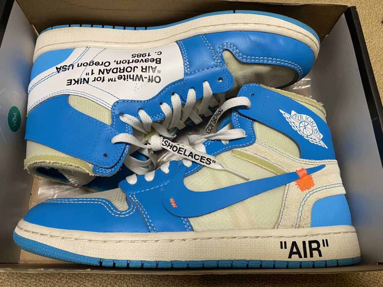 Off-White × Nike Air Jordan 1 High UNC "White/Dark Powder Blue"
