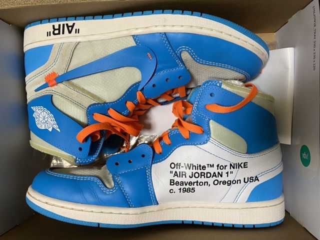 Off-White × Nike Air Jordan 1 High UNC "White/Dark Powder Blue"