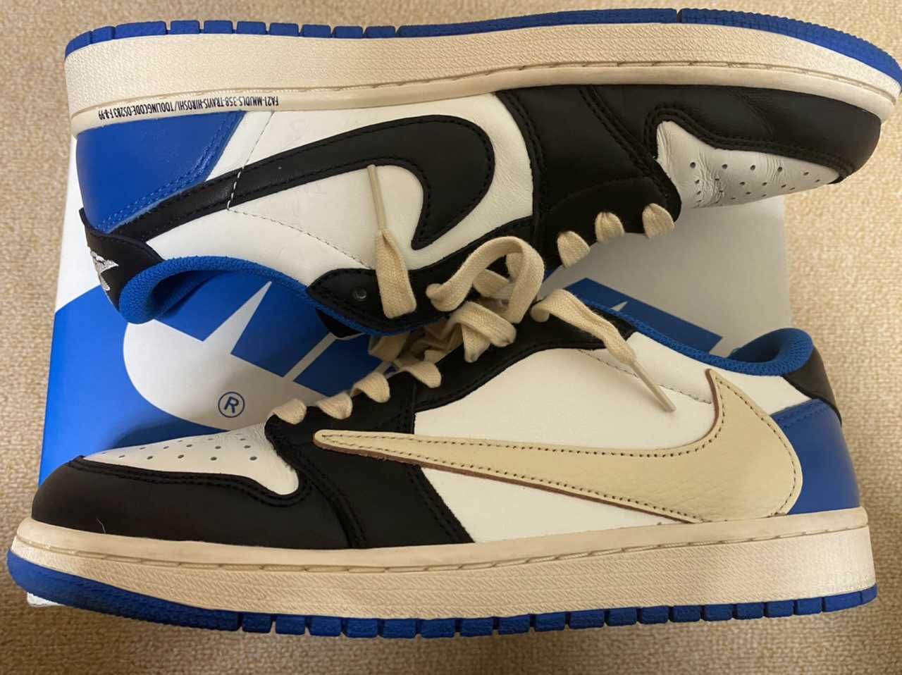 Travis Scott × fragment design × Nike Air Jordan 1 Low OG SP "Military Blue"