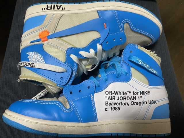 Off-White × Nike Air Jordan 1 High UNC "White/Dark Powder Blue"