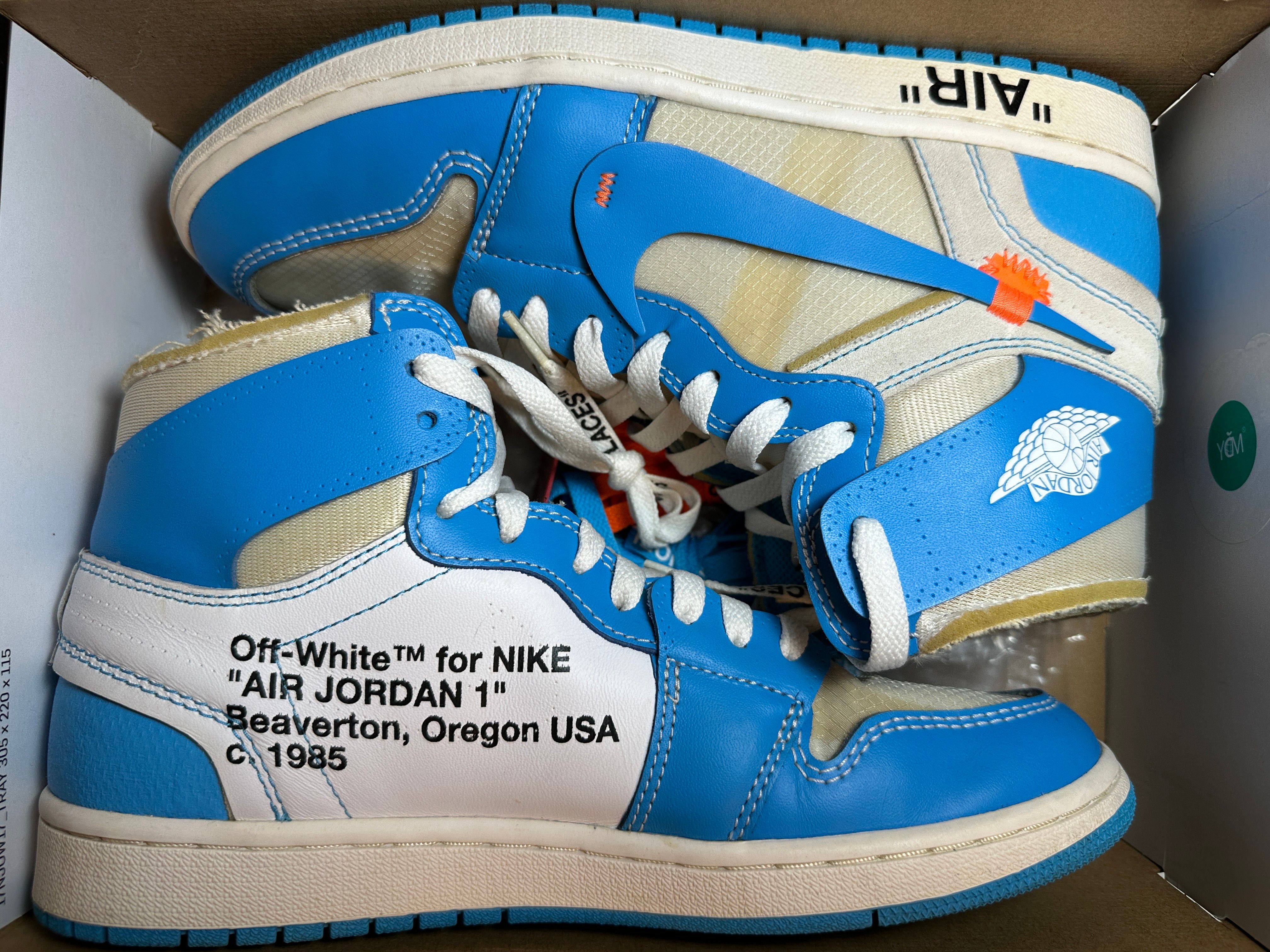 Off-White × Nike Air Jordan 1 High UNC "White/Dark Powder Blue"
