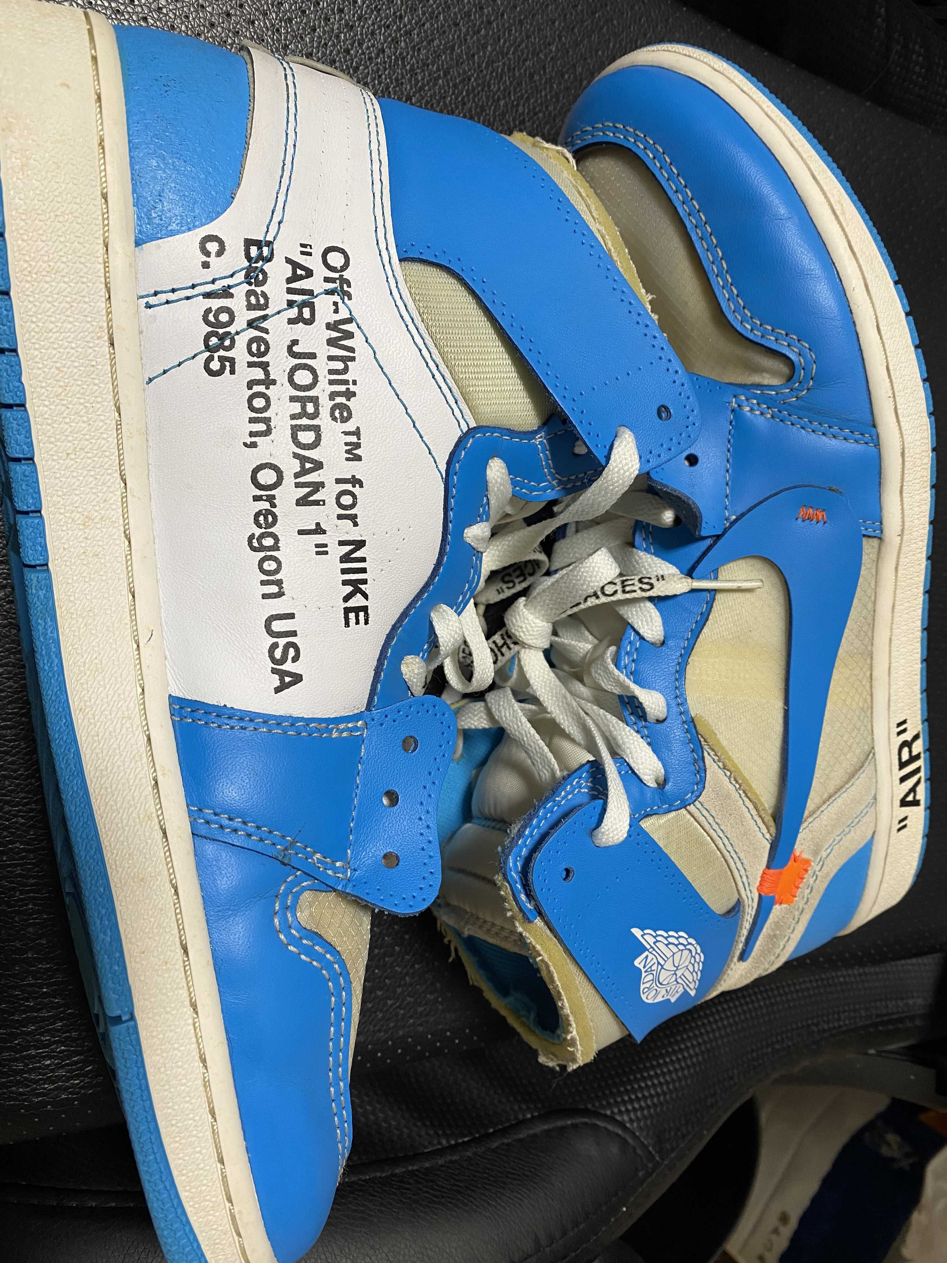 Off-White × Nike Air Jordan 1 High UNC "White/Dark Powder Blue"