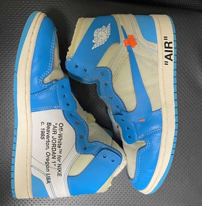 Off-White × Nike Air Jordan 1 High UNC "White/Dark Powder Blue"