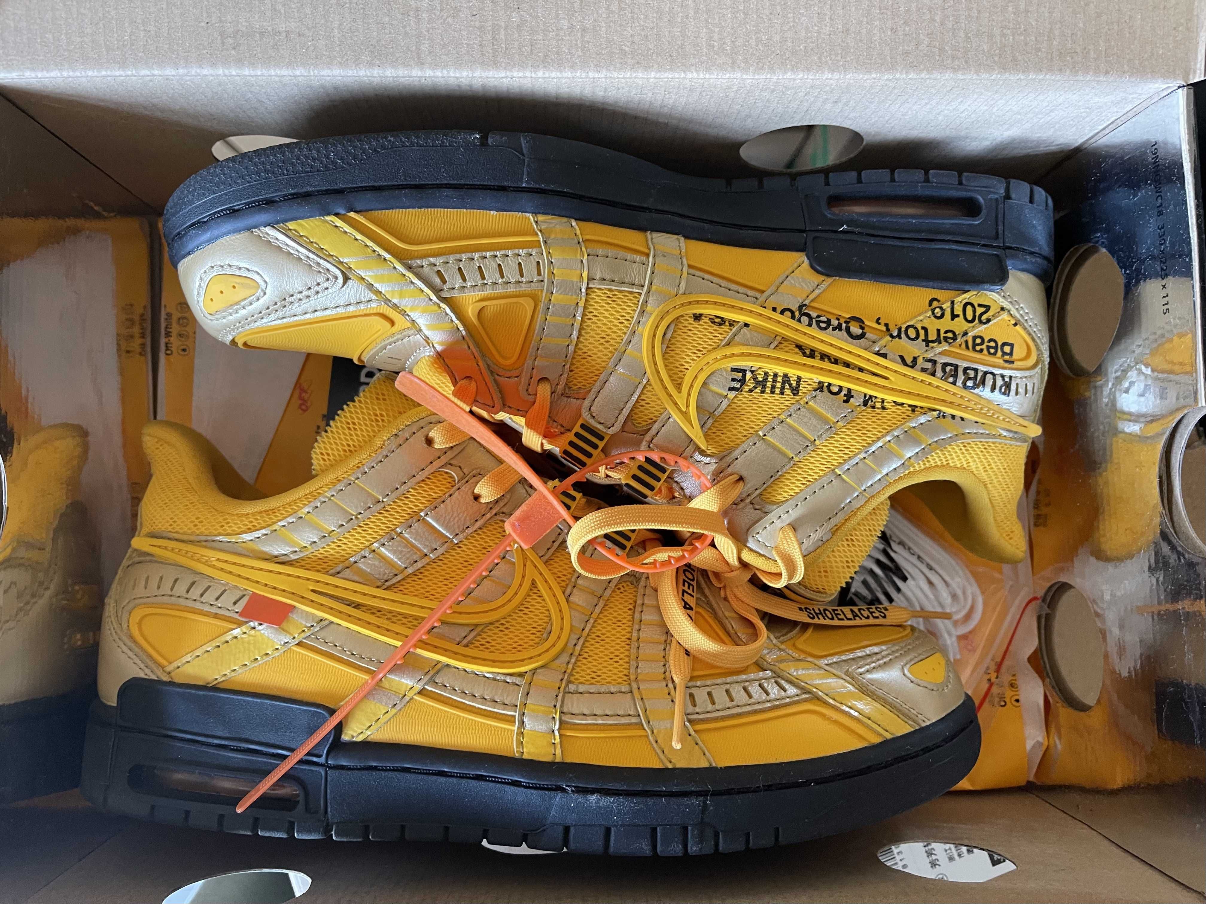 Off-White × Nike Air Rubber Dunk "University Gold" 