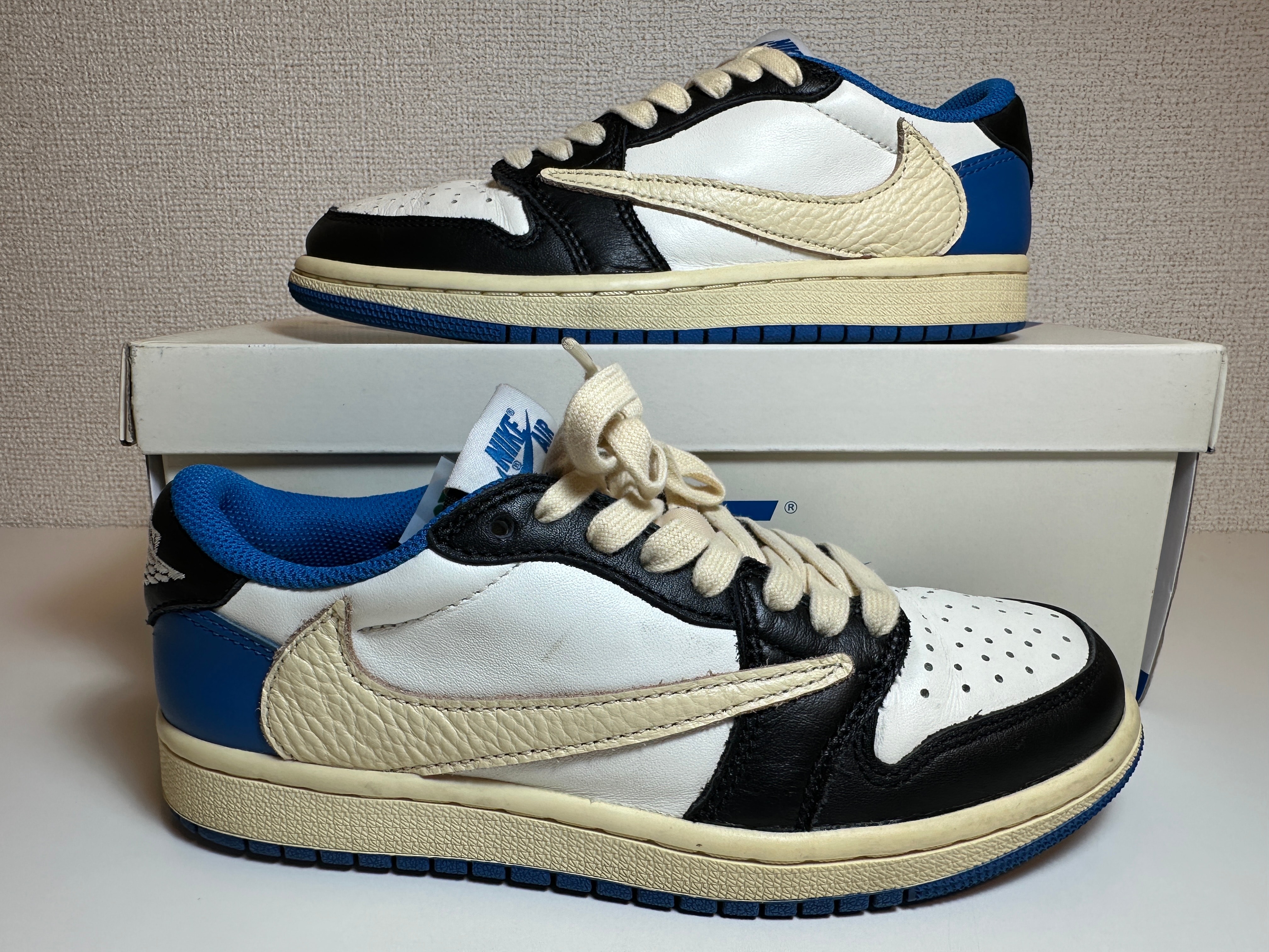 Travis Scott × fragment design × Nike Air Jordan 1 Low OG SP "Military Blue"