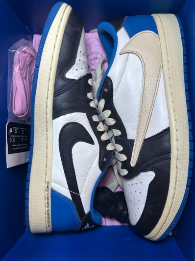 Travis Scott × fragment design × Nike Air Jordan 1 Low OG SP "Military Blue"