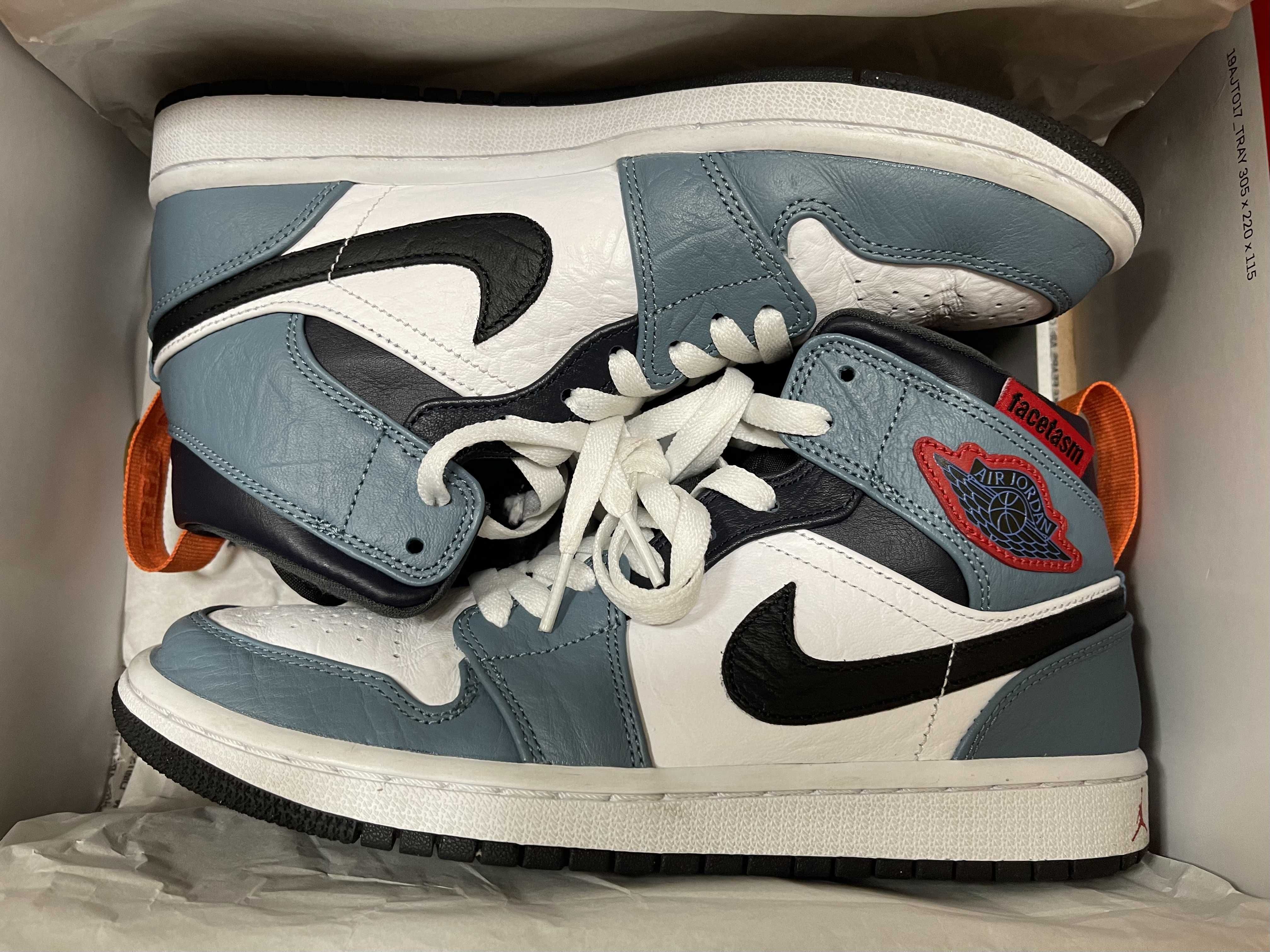 FACETASM × Nike Air Jordan 1 Mid "White/Navy"