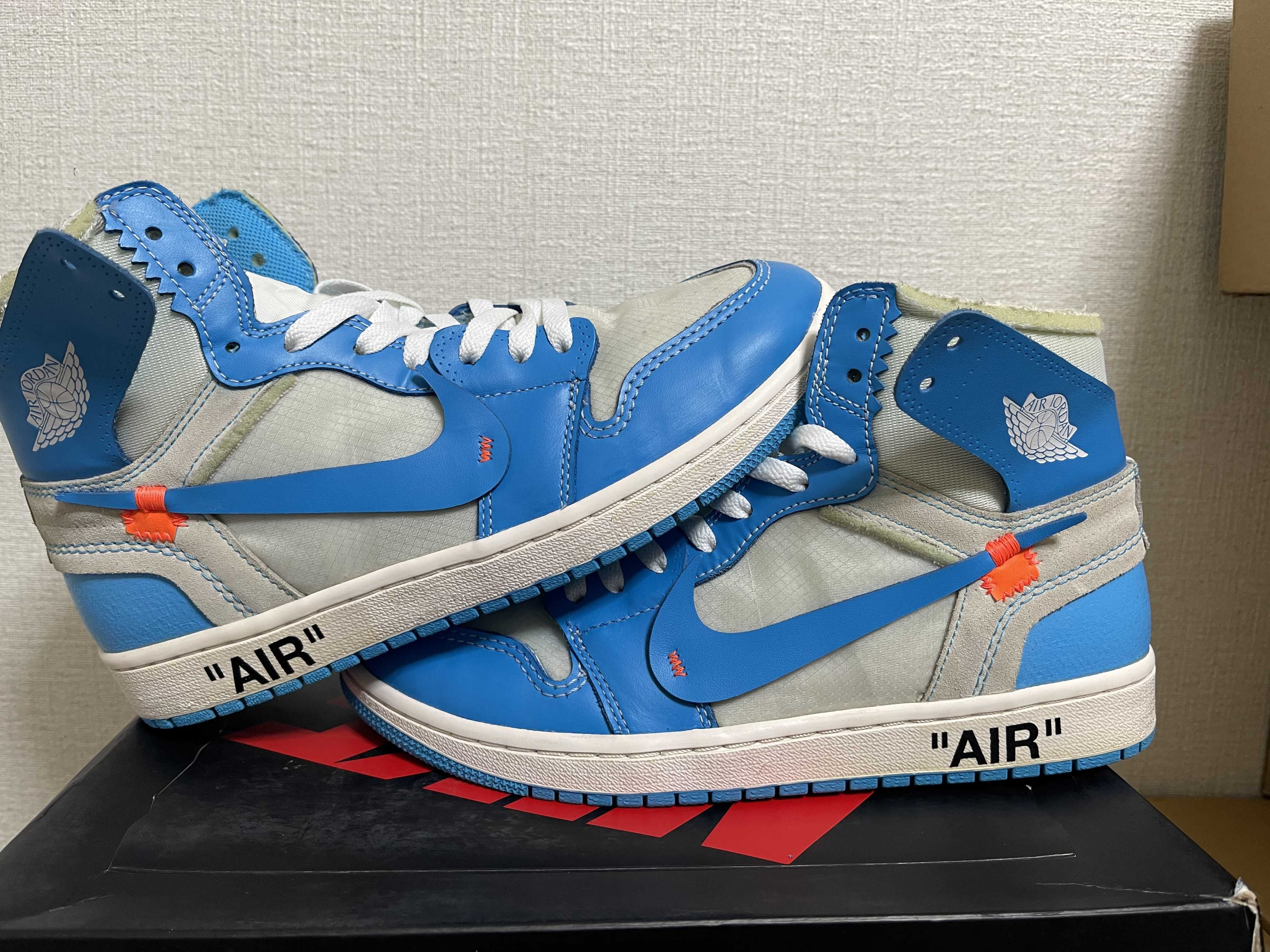 Off-White × Nike Air Jordan 1 High UNC "White/Dark Powder Blue"
