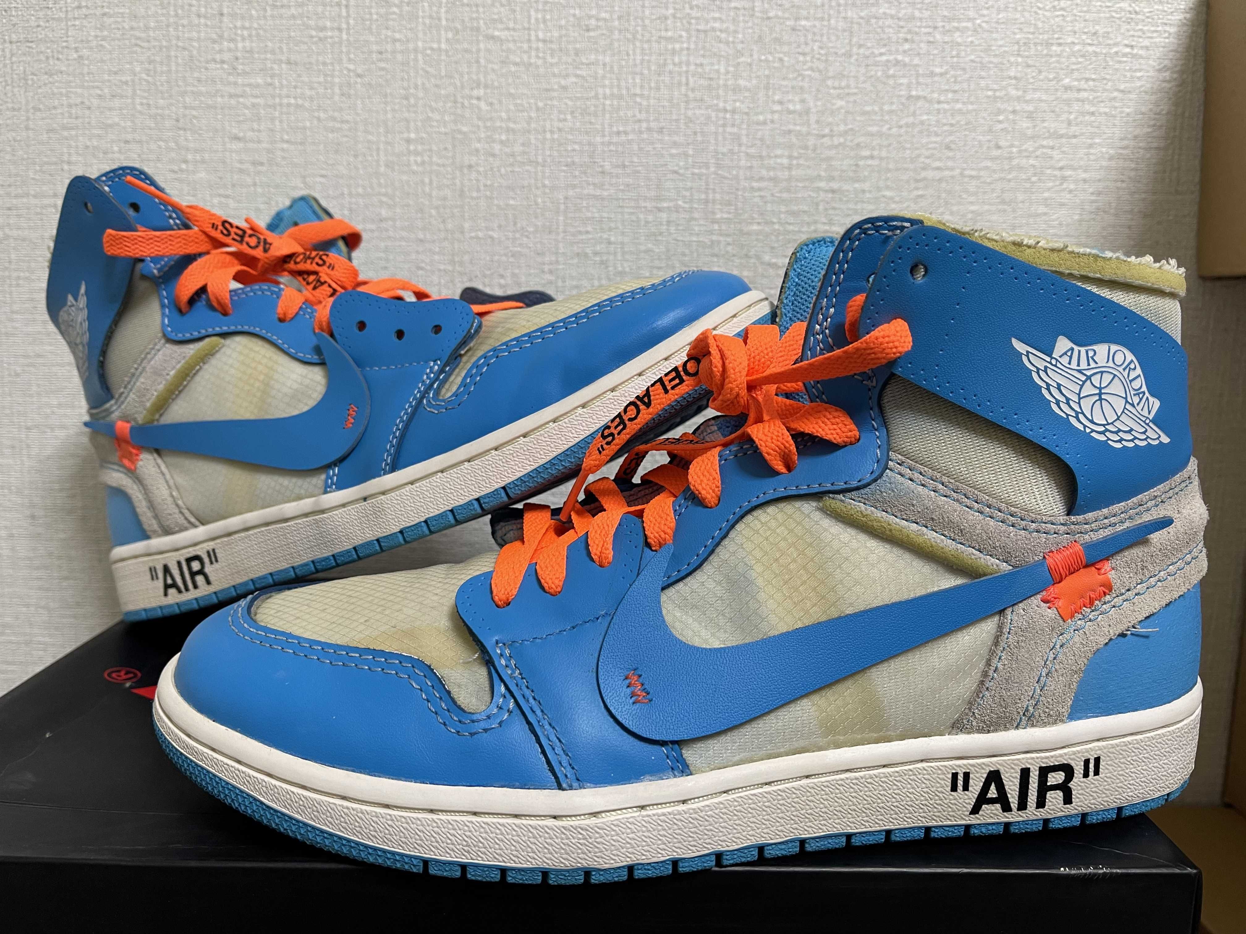 Off-White × Nike Air Jordan 1 High UNC "White/Dark Powder Blue"
