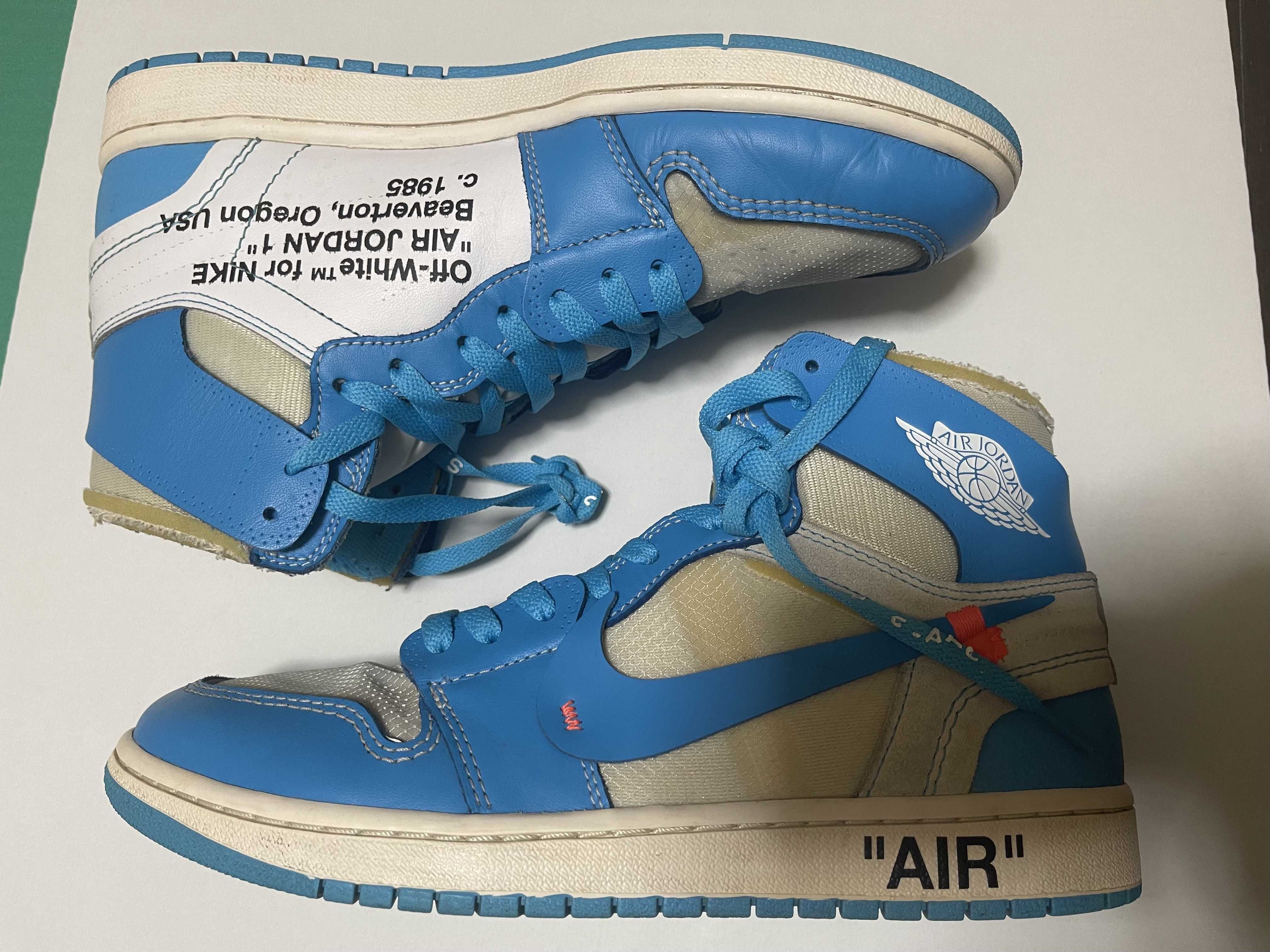 Off-White × Nike Air Jordan 1 High UNC "White/Dark Powder Blue"
