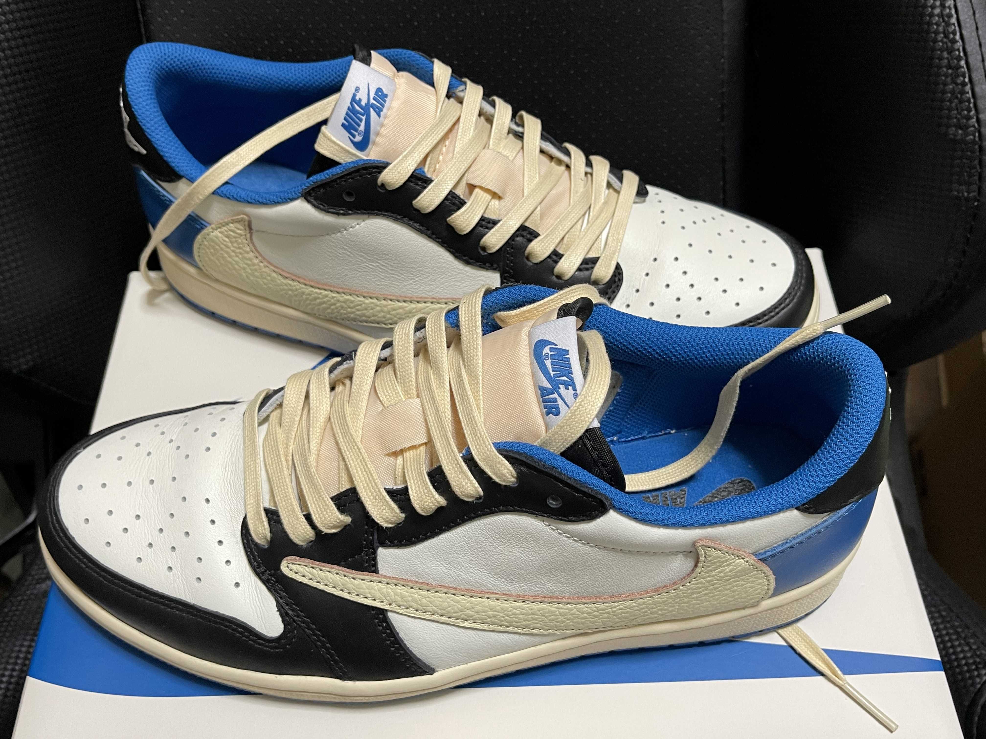 Travis Scott × fragment design × Nike Air Jordan 1 Low OG SP "Military Blue"