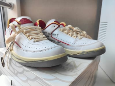 Off-White × Nike Air Jordan 2 Low "White and Varsity Red"