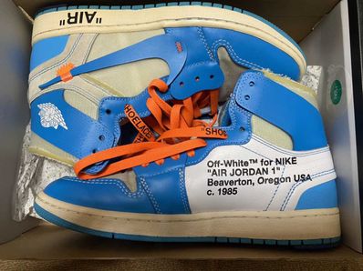 Off-White × Nike Air Jordan 1 High UNC "White/Dark Powder Blue"
