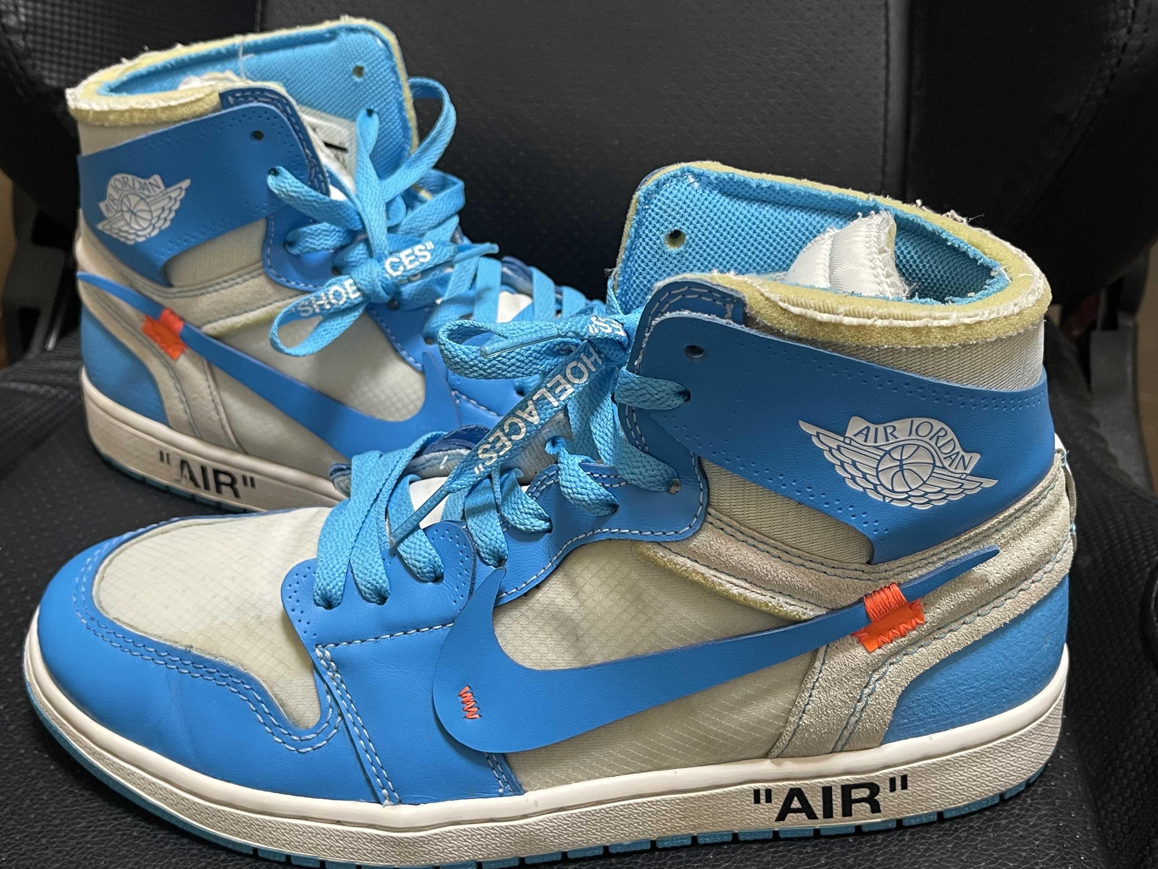 Off-White × Nike Air Jordan 1 High UNC "White/Dark Powder Blue"