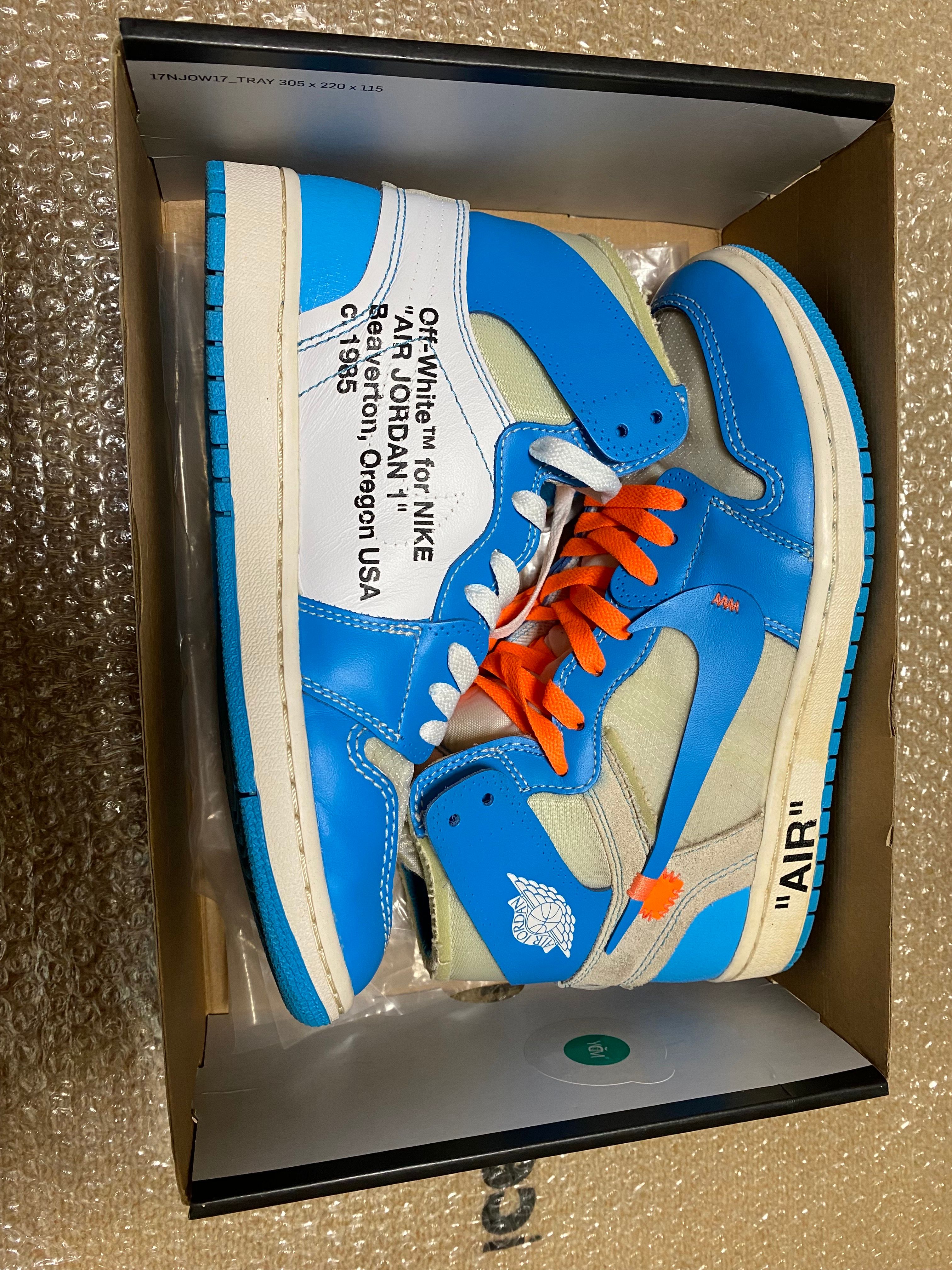 Off-White × Nike Air Jordan 1 High UNC "White/Dark Powder Blue"