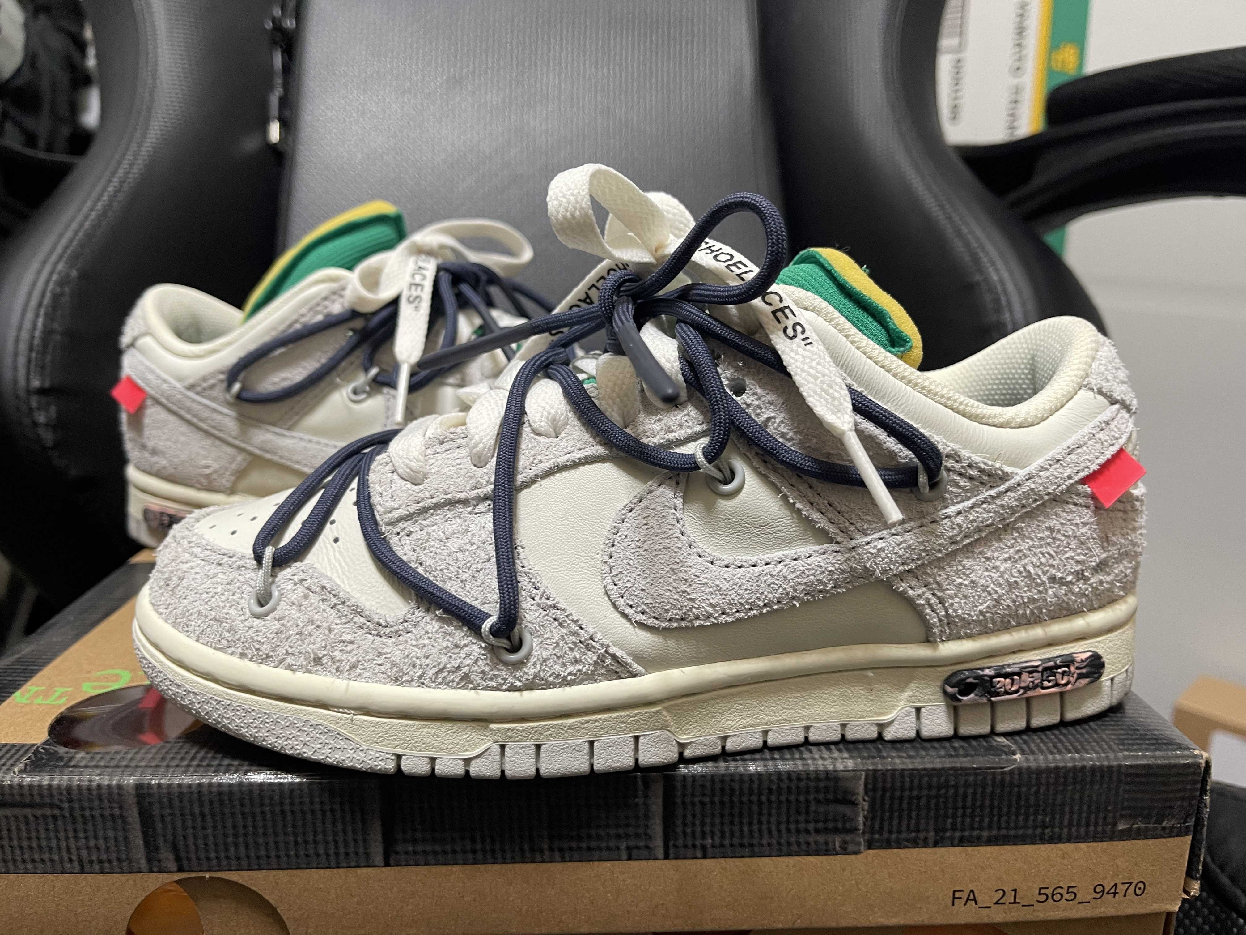 Off-White × Nike Dunk Low "Sail/Neutral Grey/Gridiron"